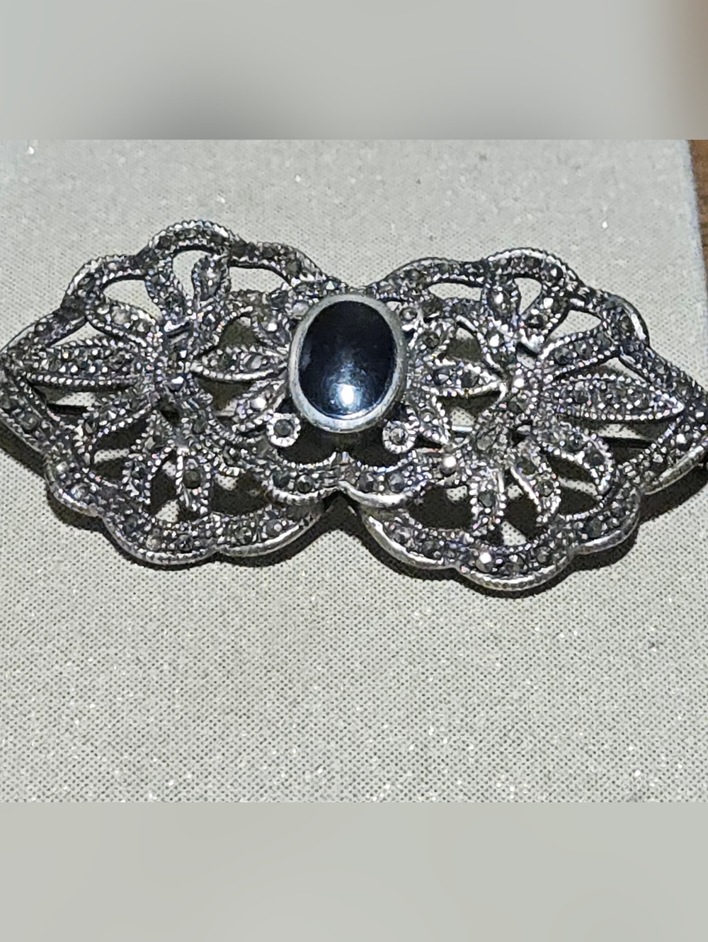 Silver Art Deco Marcasite Brooch